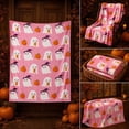 thumbnail image 2 of Halloween Pumpkin Ghost Print Flannel Blanket, Soft Comfy Warm Decorative Throw Blankets for Sofa Couch Bed, Halloween Supplies, 2 of 7