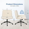 thumbnail image 2 of Celtoss Criss Cross Home Office Chair, Armless Swivel Task Computer Chair No Wheels, in Fabric, Vanity Style, Beige, 2 of 7