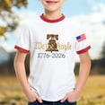thumbnail image 4 of Kids USA 250th Anniversary Stars and Stripes Graphic T Shirt for Boys Crew Neck Short Sleeve Casual Summer Tee White 4 Years-5 Years, 4 of 5