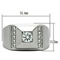 thumbnail image 2 of High polished (no plating) Stainless Steel Ring with AAA Grade CZ in Clear for Women Clear Stone Color Style TK317 Size 13, 2 of 3