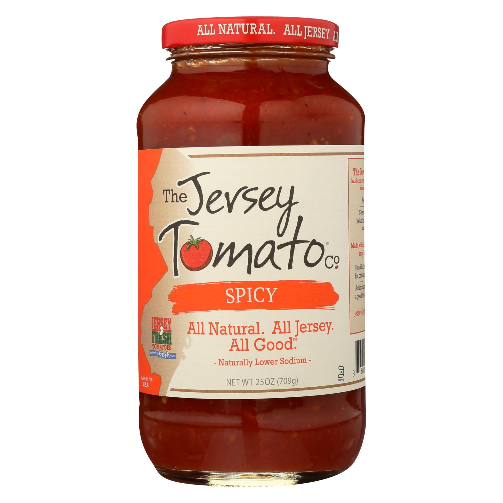Jersey Tomato Co. Sauce Spicy Case Of 6 25 Oz