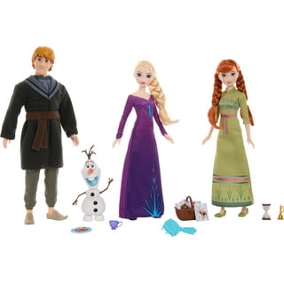 Kit Bonecas Frozen Rainha Elsa + Ana Piquenique com Olaf Frozen 2 Hasbro