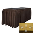 thumbnail image 1 of LA Linen SKT_Pop_14x29_10Lclips_BrownP22 LA Linen Polyester Poplin Table Skirt 14 -Foot by 29-Inch Long with 10 L-Clips, Brown, 1 of 1
