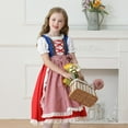 thumbnail image 5 of SERTG Girls Oktoberfest Maid-Style Set 3-Piece Puff Sleeve Round Neck Dress + Apron Cottagecore Theme Dress-Up Skirt Outfit for Kids 5-12 Years(Red,11 Years), 5 of 6