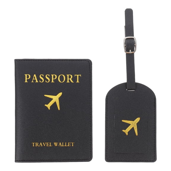 5 Sets Travel Wallet Passport Holder Cover Luggage Tag Suitcase Woman