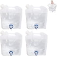 thumbnail image 1 of 4 Pièces 10L Bidons Eau Pliables avec Robinet,Réservoir Pliant d'eau Potable Réutilisables,pour Le Sport（transparent）, 1 of 5