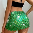 thumbnail image 6 of Jinhomg Party Skirt for Women Sparkly Rainbow Sequin Mini Skirts 2025 Trendy Sheer See Through Bodycon Skirt Shiny Club Night Out Skirts Green Free Size, 6 of 10