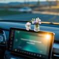thumbnail image 4 of Oliegs Heated Blanket Cute Mini Rabbit And Peach Vase Set Car Rearview Decoration Interesting Decoration Cute Car Interior Ladies' Chocolate, 4 of 4
