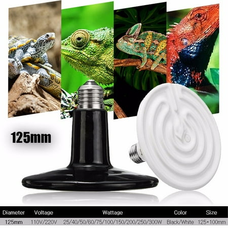 25W-300W E27 Ceramic Infrared Light Bulb Amphibian Reptile Basking Light Heat Emitter Habitat Lighting (Best Reptile Basking Bulb)