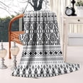thumbnail image 3 of Black Geometric Striped Pattern Blanket,Comfortable Soft Flannel Throw Blanket,All Season,Warm Lightweight Blankets for Sofa Bed Couch Living Room Chair,50"x60", 3 of 4