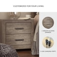 thumbnail image 3 of Signature Design by Ashley Culverbach 2-Drawer Nightstand - Modern Grey Night Stand with USB Charging Ports & Linen-Lined Storage Drawers, 3 of 6