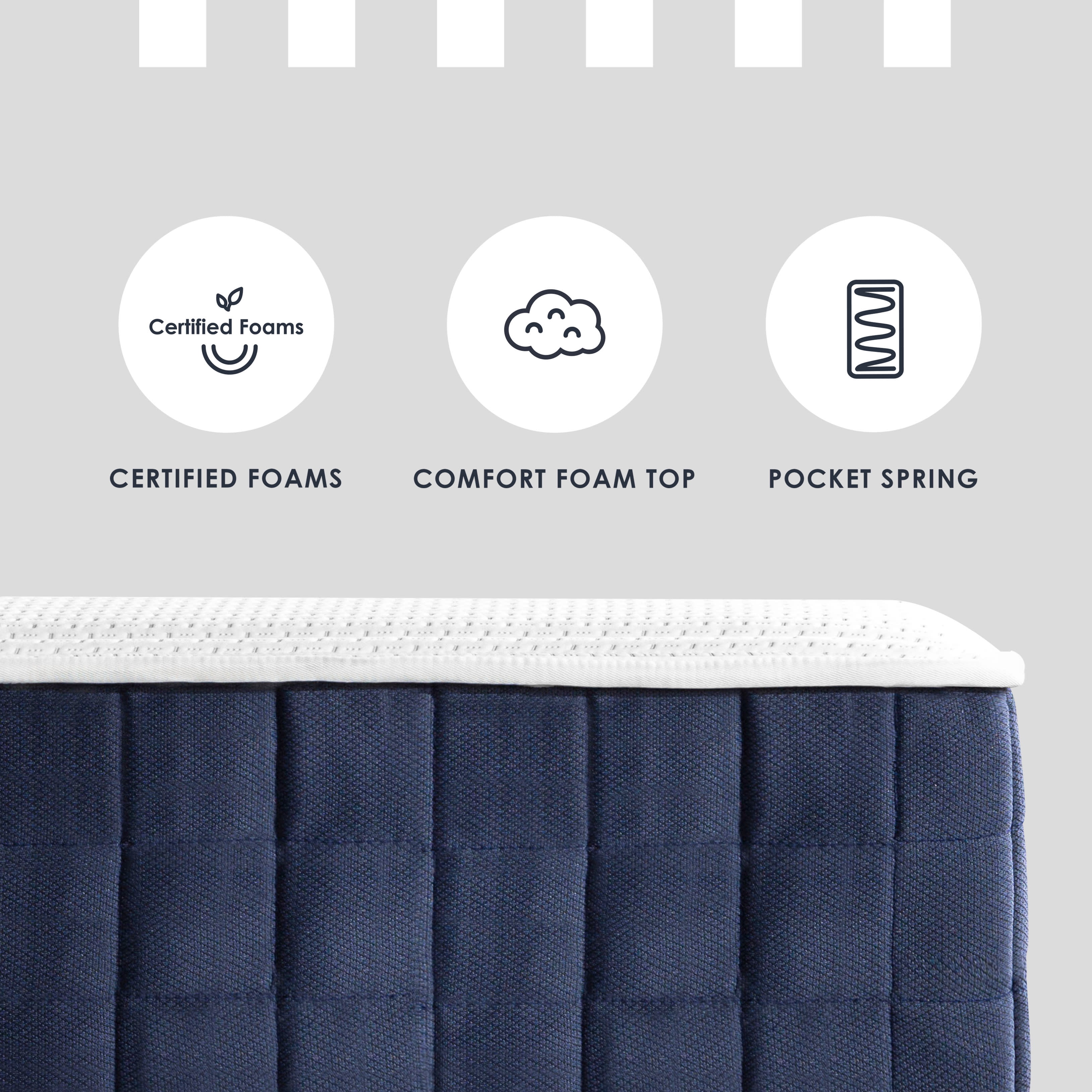 Mellow Rena 10" Green Tea Memory Foam Pocket Spring Mattress, King