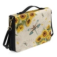 thumbnail image 2 of ZUXONGSY Dragonfly Sunflower Print Bible Case for Men Women Leather Bible Cover Large Bible Bag with Shoulder Strap and Handle Zippered Bible Protective Carrier Sturdy Scripture Bag, L, 2 of 7