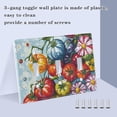 thumbnail image 3 of Yayeee Toggle Light Switch Wall Plate 2-Gang 4.56"x4.48" Decorative Outlet Cover, Blue Floral Tomatoes, 3 of 7