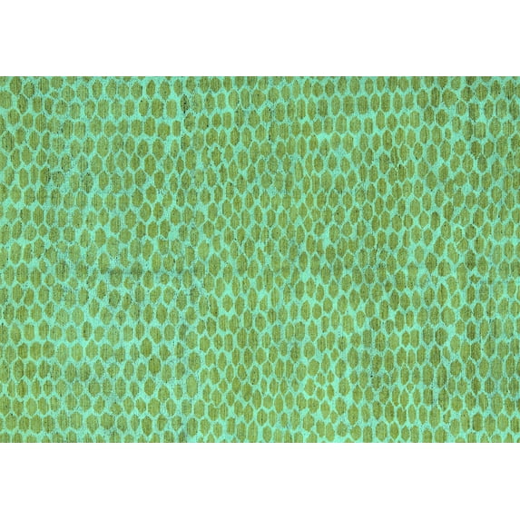 Ahgly Company Indoor Rectangle Abstract Turquoise Blue Modern Area Rugs, 2' x 3'