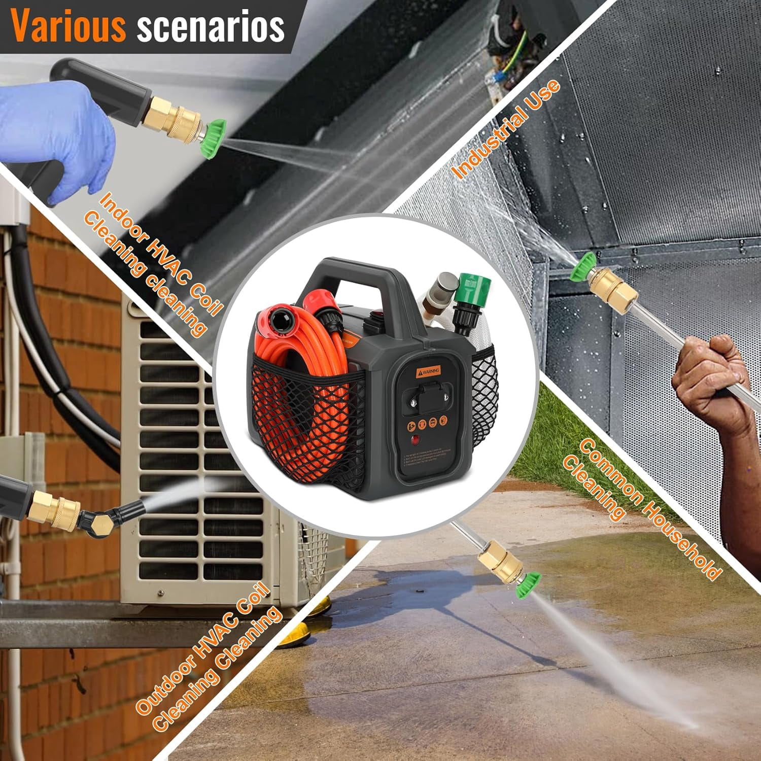 Updated ZPB140 Port A Blaster HVAC Coil Cleaning Sprayer,Portable Coil Jet Cleaner,HVAC Pressure Washer for AC 120V 80W Indoor or Outdoor Cleaning, Flow Rate 4L/min, Working Pressure 0.7-1.0MPa
