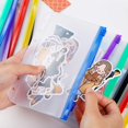 thumbnail image 4 of shiyou-Colorful A6 Binder Pockets - 18Pcs 6-Hole Zipper Pouch Folders, Clear Waterproof PVC Loose Leaf Bags for Cash Notebook Insert Pages, 4 of 4