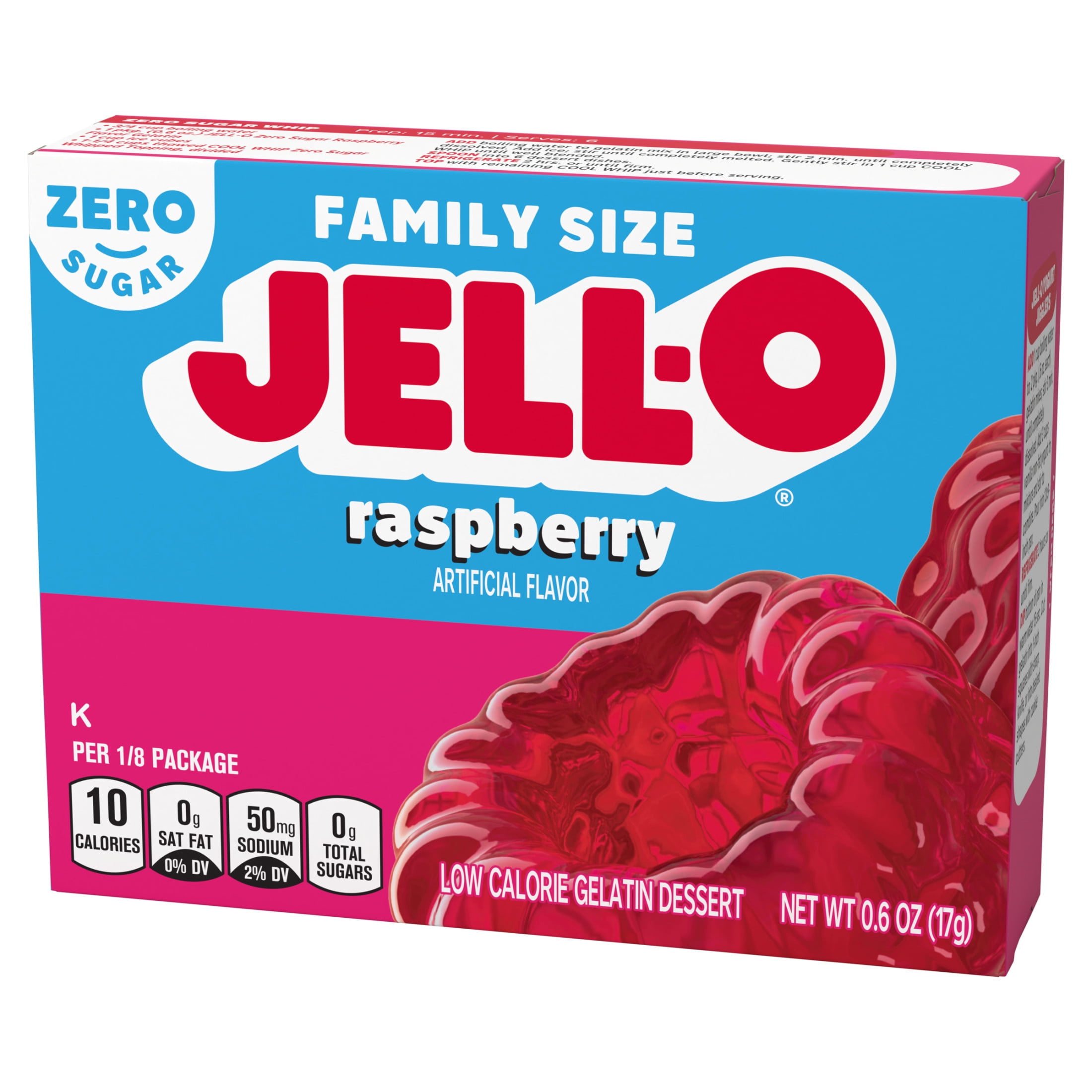 Raspberry Jell-O Zero Sugar - Walmart Business Supplies