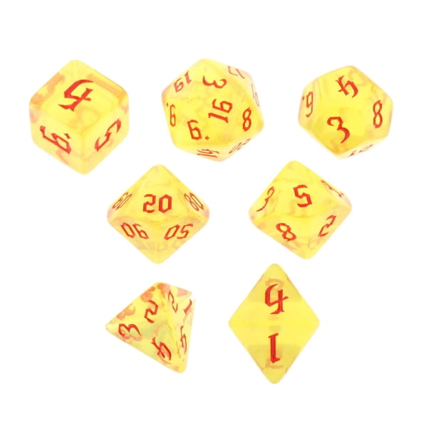 Juego de Dados Multifacéticos Sunnimix 7 Piezas Amarillo