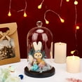 thumbnail image 3 of Glass Cloche Bell Jar Display Dome Case with Wood Base Glass Decoration Bottles DIY, 3 of 9