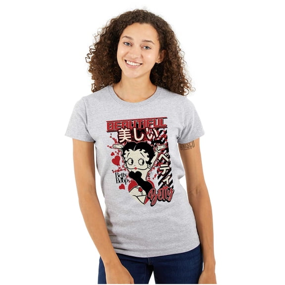 Kanji Style Betty Boop Beautiful Women's T Shirt Ladies Tee Brisco Brands S