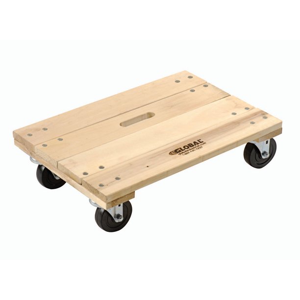 Hardwood Dolly Solid Deck, 24 x 16, 1200 Lb. Capacity