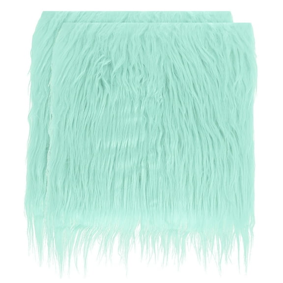 Uxcell 2 Pcs 10 x 10 Inch Plush Faux Fur Fabric Square Fluffy Faux Fur Patches Cuts, Green