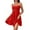 Red, variant on Dresses for Women 2024 Summer Casual Mini Dress a Line High Waist Sleeveless Square Neck Short Dress Black S