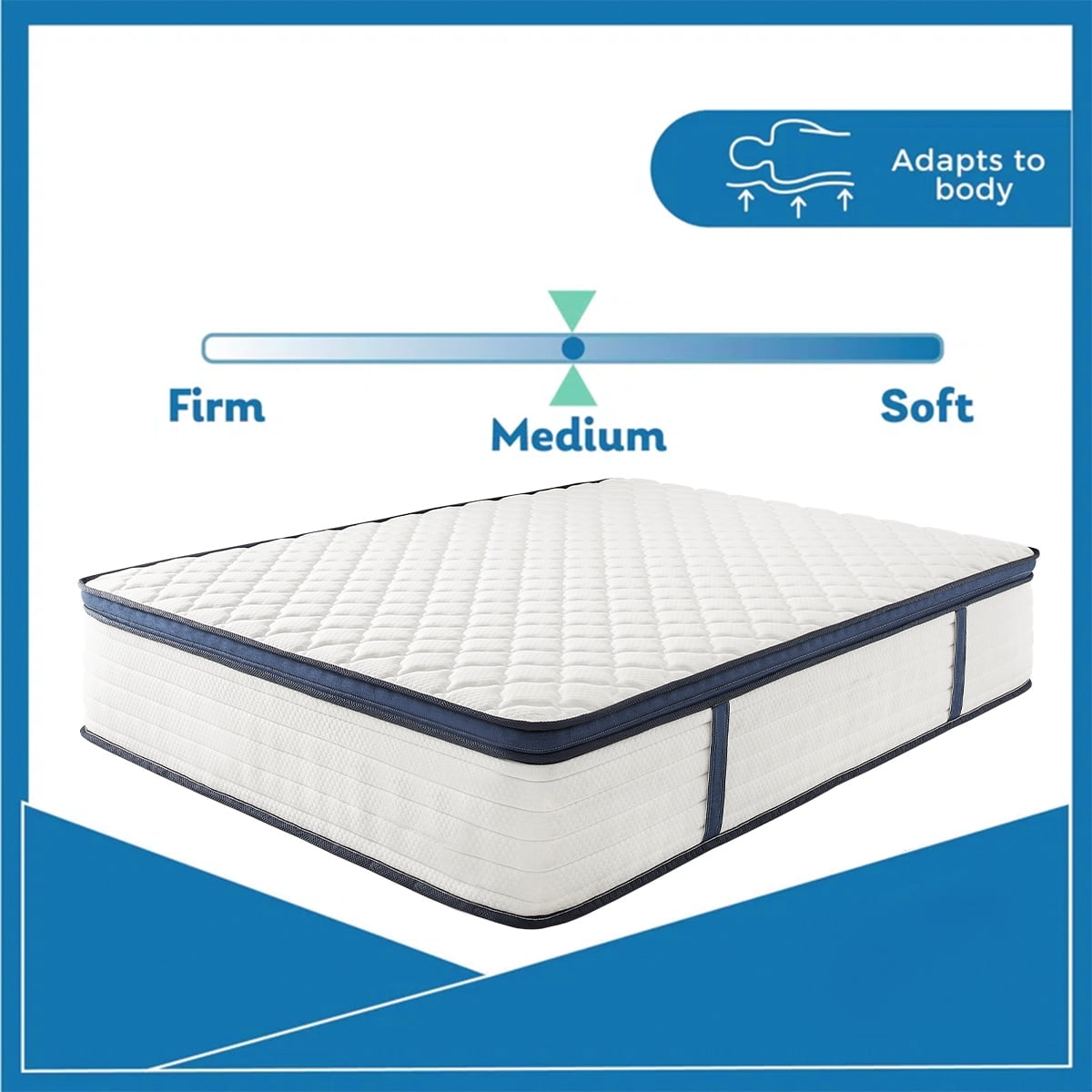 12" Full Size Mattresses, Cooling Gel Memory Foam Hybrid Mattress & Individually Pocket Coils Springs | Pressure Relief | Motion Isolation, Edge Support | CertiPUR-US Certified | Medium Firm