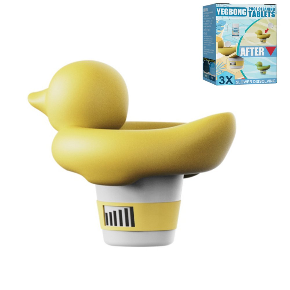 Chlorine Floater, Floating Pool Chlorine Dispenser (Duck), Fits 1 and 3
