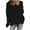 Black, variant on Fesfesfes Women Sweaters Solid Color Long Sleeve Sweater Casual Loose V-Neck Knitting Sweater Plus Size $10