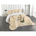 thumbnail image 3 of Ambesonne Guitar Quilted Bedspread Set 3 Pcs, Abstract Funk Instrument, King Size, Sand Brown Multicolor, 3 of 5