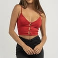 thumbnail image 5 of Sngxgn Tank Top for Women Sleeveless Top V Neck Shirts Spaghetti Strap Camisole Tank Blouse(Red,S), 5 of 7