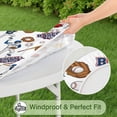 thumbnail image 5 of White Baseball Fun Club Pattern Round Fitted Tablecloth with Elastic Edge,Dining Table Cover Waterproof,Outdoor Round Tablecloth for Camping,Dining,Indoor and Outdoor, 5 of 7
