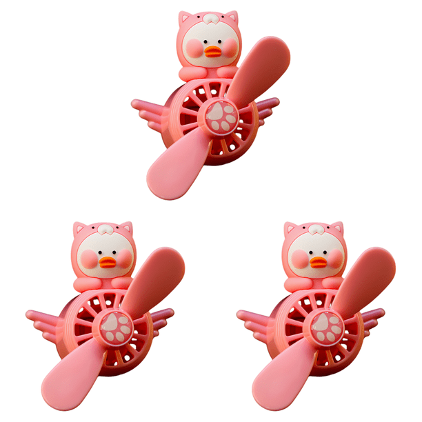 Ambientador Coche Pato Hélice Giratoria Aire Difusor Perfume Rosa