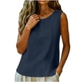 thumbnail image 5 of Tank Tops for Women Solid Color Sleeveless Crew Neck Trendy Casual Dressy Pullover Shirt Workout Blouses, 5 of 7