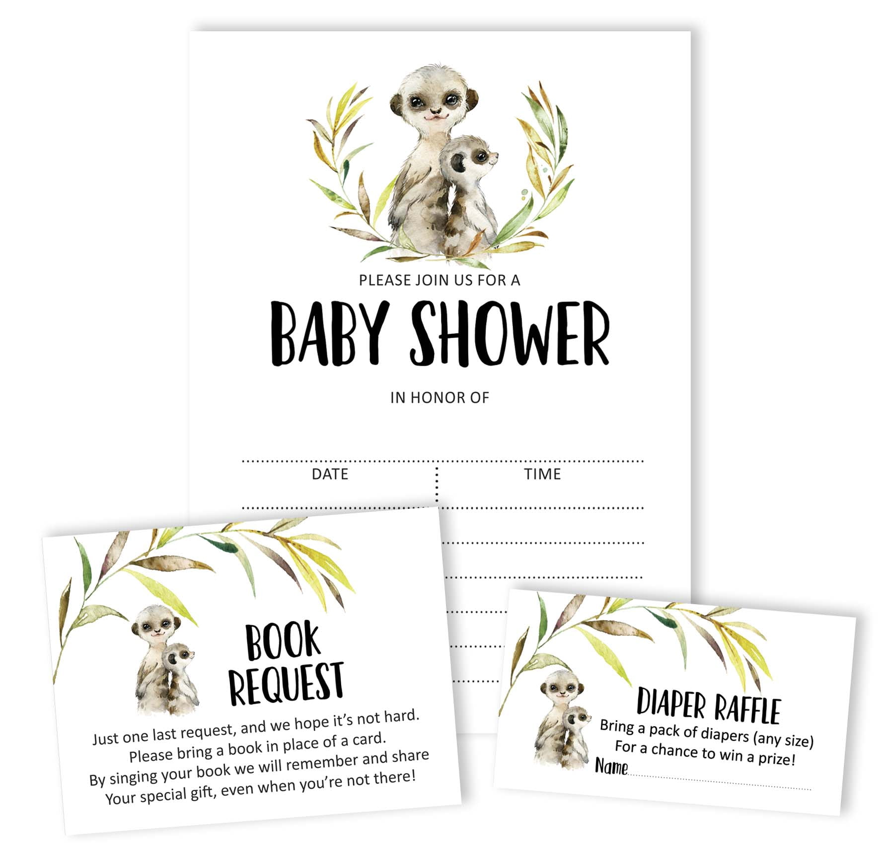 Inkdotpot Set Of 30 Baby Shower Invitations-Diaper Raffle Tickets And Baby Shower Book Request Cards koala baby Gender Neutal Invites Its A Boy Its A Girl