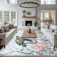 thumbnail image 4 of Coastal Turtle Area Rug 6x9 FT, Non Slip Living Room Throw Carpet, Ocean Starfish Coral Nautical Octopus Washable Soft Large Floor Carpet Non-Shedding Rug for Bedroom Dining Room Play Room, 4 of 9