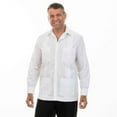 thumbnail image 1 of Embroidery cotton blend Long Sleeve guayabera shirt. SIZE:XL COLOR:WH, 1 of 1