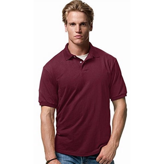 Hanes Men's Short Sleeve Jersey Knit Sport Shirt. 054X
