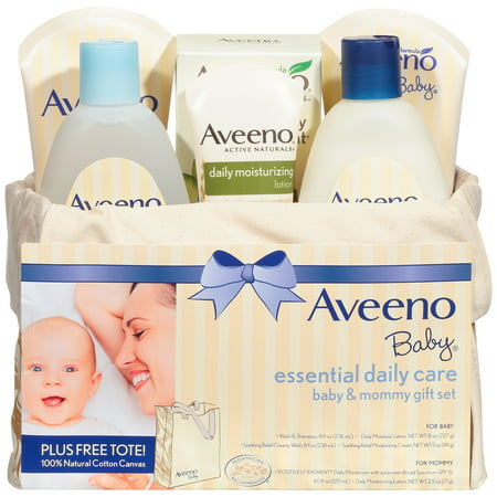 Aveeno Baby Essential Daily Care Baby & Mommy Skincare Gift Set, 8
