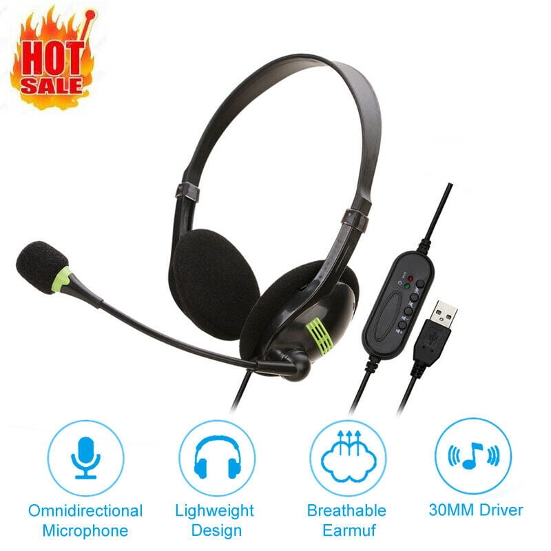 USB Headset with Microphone Noise Cancelling Computer PC Headset