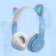 thumbnail image 4 of Auriculares Auriculares inalámbricos de oreja de dibujos animados Auriculares para juegos de computadora Auriculares con sonido estéreo brillante, Azul blanco Inevent EL004130-05B, 4 of 7
