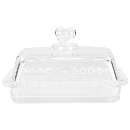 

HOMEMAXS 1 Set Decorative Glass Cake Storage Tray Dustproof Butter Dessert Food Container