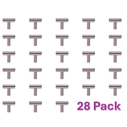 Better Homes & Gardens 1-9/16" (40 mm) Bar Knob, Satin Nickel, 28 Pack