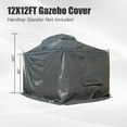 thumbnail image 7 of TOTAL Outdoor 12x12 FT Gazebo Winter Cover, Double Roof Waterproof Enclosure with Sidewalls & Mesh Windows, Universal Fit for Hardtop Gazebos, Black, 7 of 7