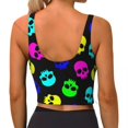 thumbnail image 4 of Yoga Vest Women Gym Sports Crop Tops Skulls For Halloween Streetwear Workout Breathable Tank Top Female, 4 of 7
