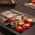 thumbnail image 4 of Placemats Set of 4,Red Apple Wood,Washable Burlap Woven Heat Resistant Placemat for Dinning Table,Farmhouse,Outdoor,18X12 Inch, 4 of 5