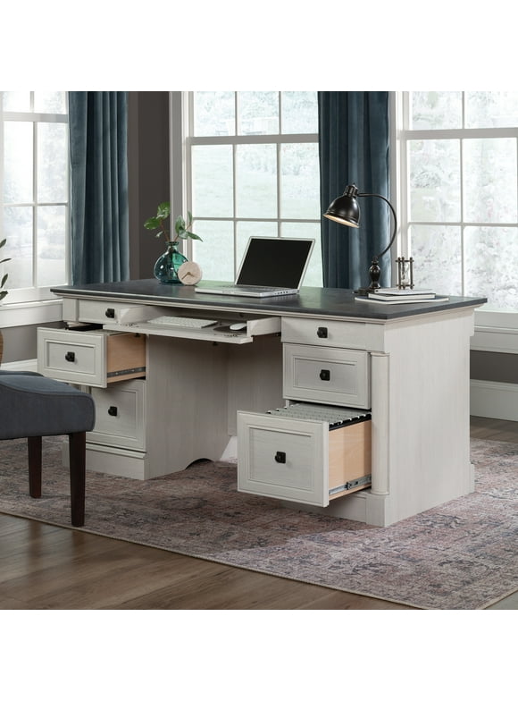 Sauder Palladia Executive Home Office Desk, Glacier Oak Finish