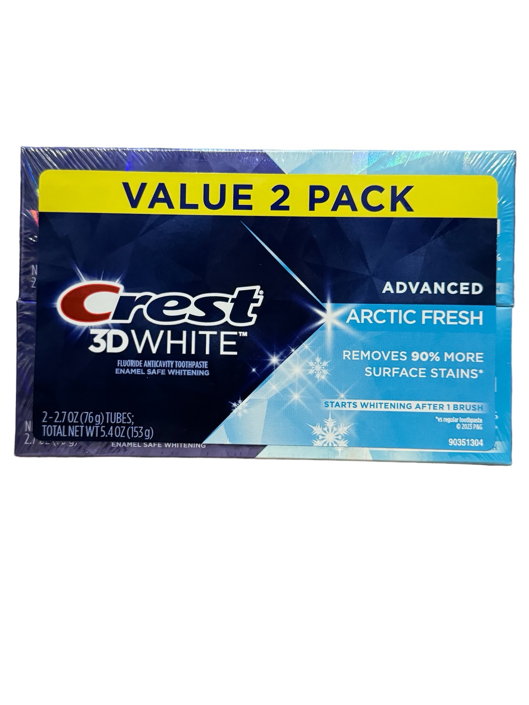 (2 pack) Crest 3D White Advanced Whitening Toothpaste, Arctic Fresh, 2.7 oz Value 2 Pack